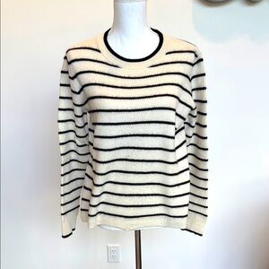 Nordstrom Striped Black and Cream Sweater Size XL Good Condition